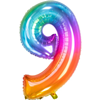 Folieballon Yummy Gummy Rainbow Cijfer 9 - 86 cm